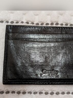 Vintage Genuine Lambskin Leather Black Men's Card Holder
